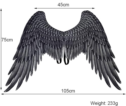 Miniatura 7 de Halloween 3D Angel Devil Big Wing Creative Carnival Cosplay Disfraces Performance Prop alas de plumas para fiestas de Halloween suministros
