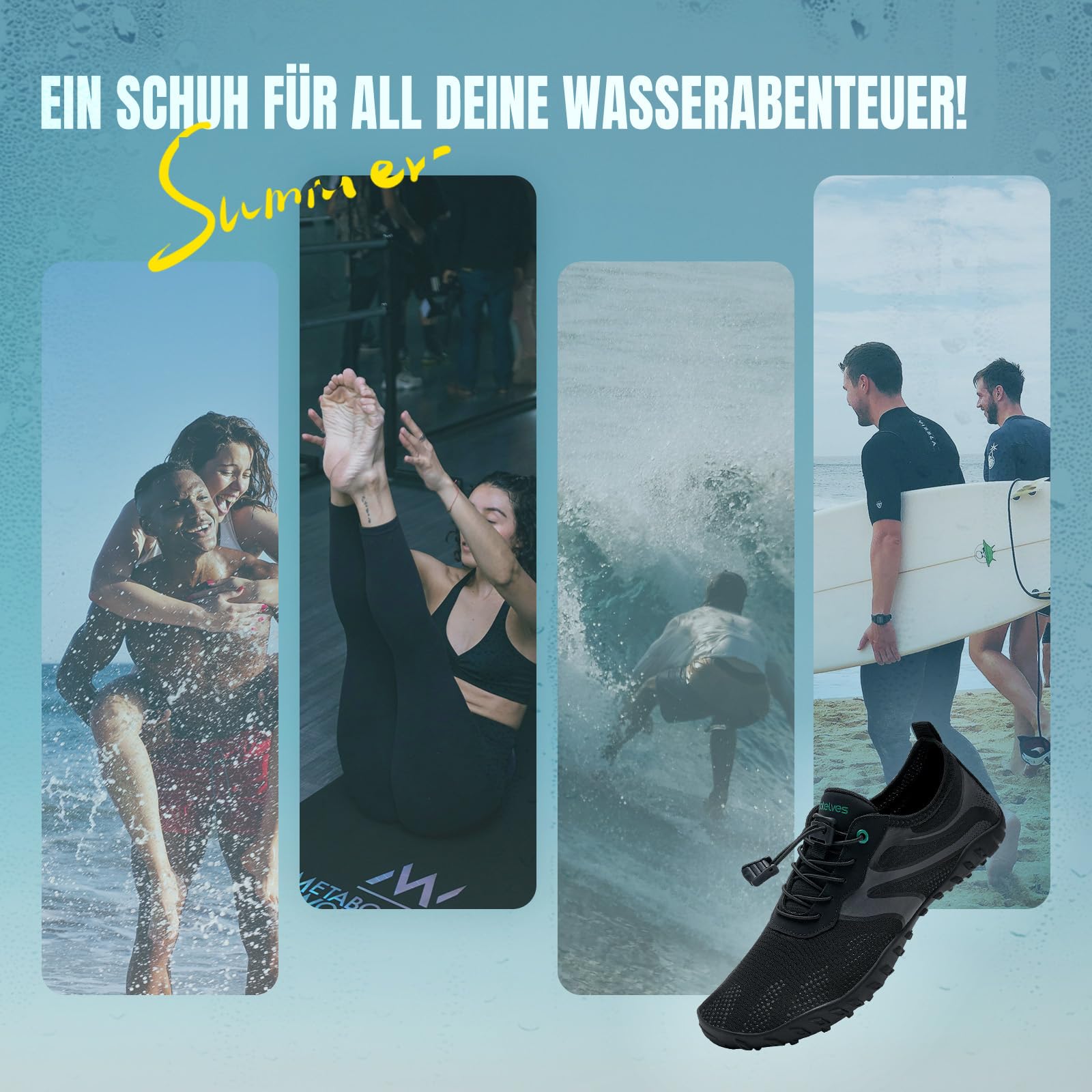 WateLves Zapatos de Agua Hombre Mujer AcuáTicos Surf Antideslizante Secado Rápido Resistentey Duradero Unisex Viajar Playa Natación