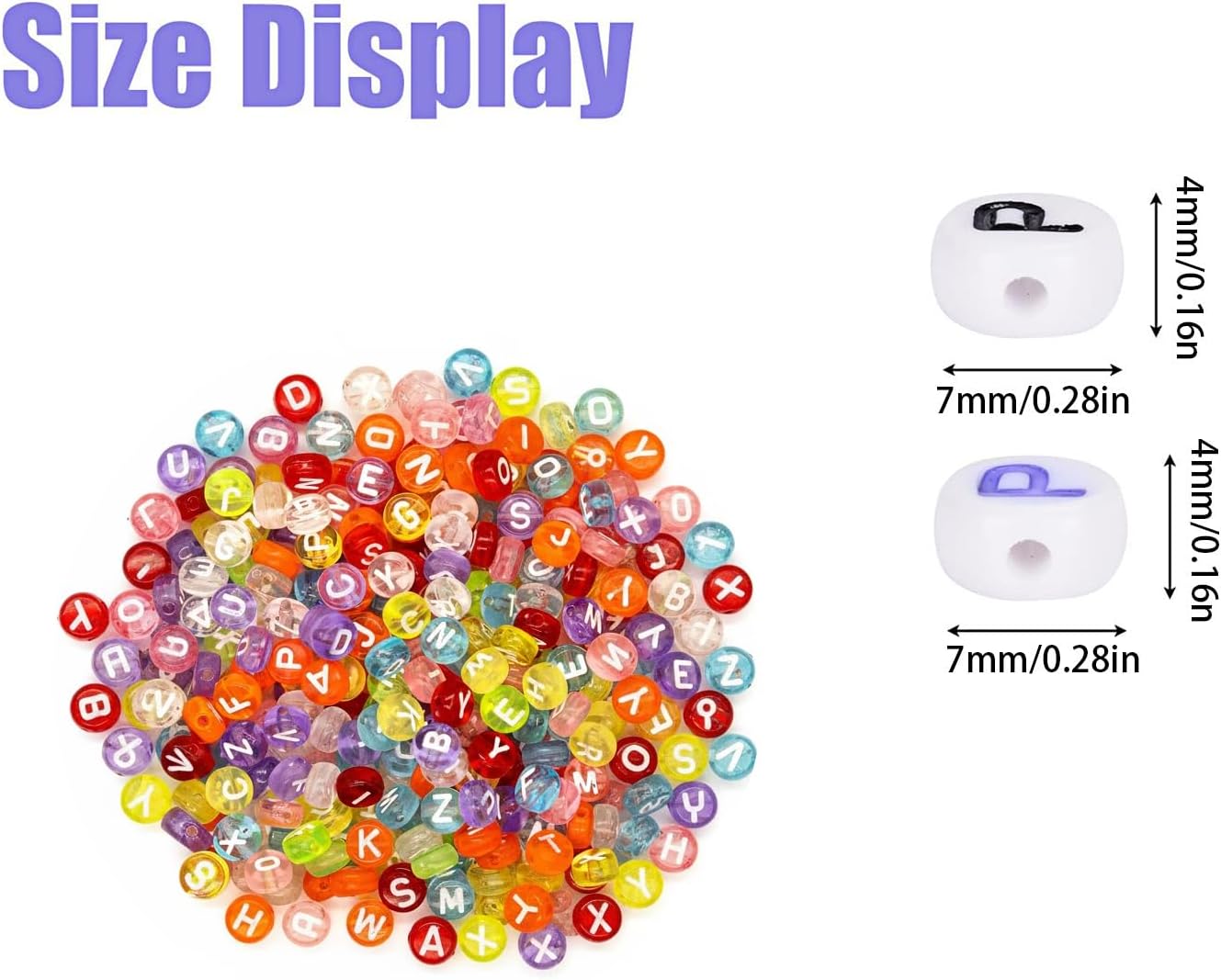 HardyGuo 5000 Pcs Letter Beads, Colorful Boxed, 12 Colors Individually Packaged with Star, Expression & Pattern, DIY Bracelet Making Supplies (Small Square Box with Mixed Letters)