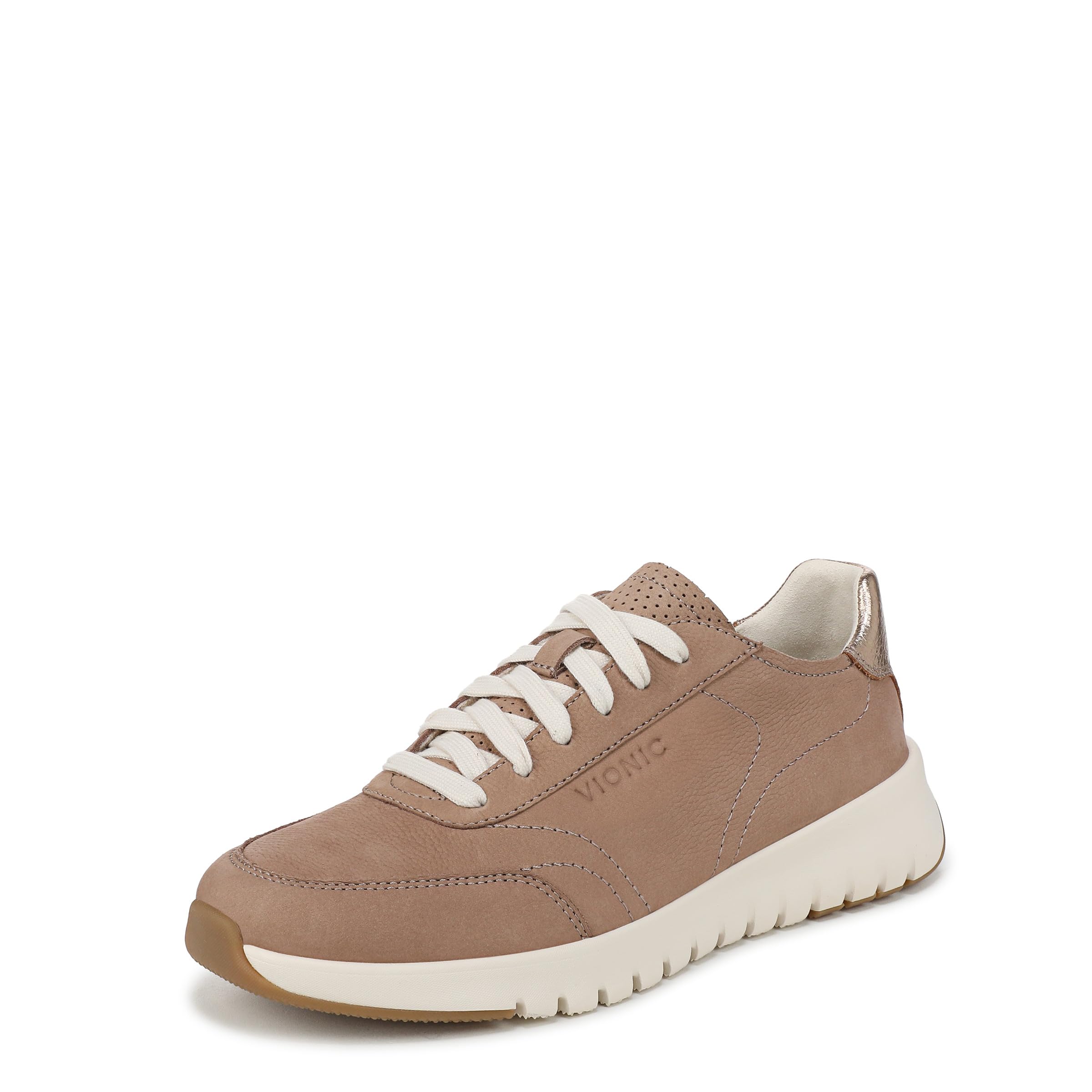 Vionic Women's Desert Sand Nubuck Uptown Sneaker With Arch Support In