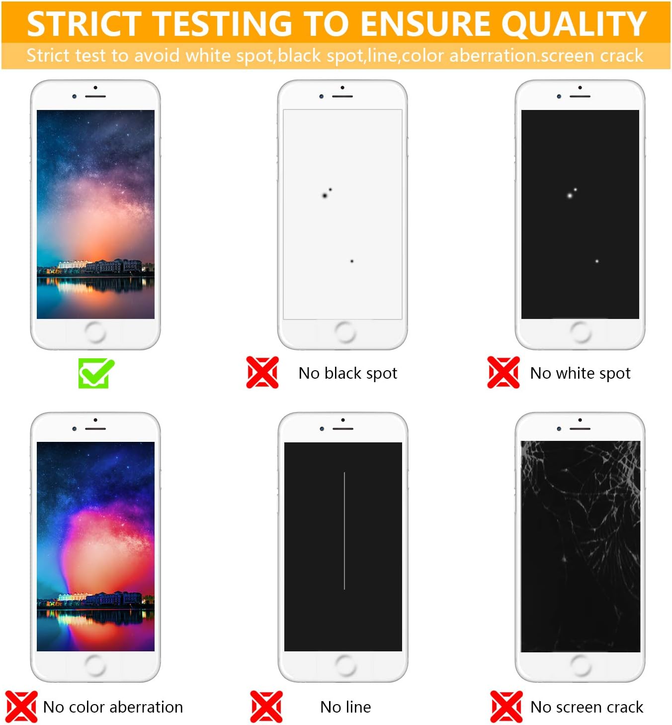 HTECHY Compatible with iPhone 6 Screen Replacement White-Compatible for iPhone 6 Digitizer LCD Touch Screen Display Assembly with Complete Repair Tools Kit Including Screen Protector(4.7 Inch)