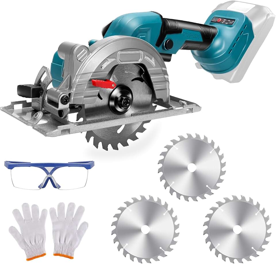 Mini Circular Saw Compatible for Makita 18V Battery, Brushle