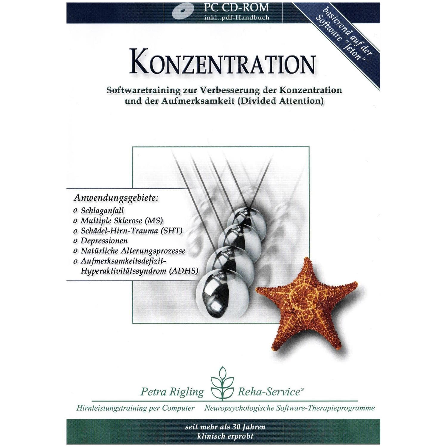 Konzentration - Schlaganfall, Schädel-Hirn-Trauma (SHT) und Gehirn-OP - Reha-Softwaretraining zur Verbesserung von selektiver und geteilter Aufmerksamkeit von Petra Rigling