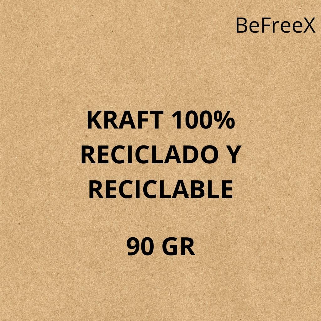 BeFreeX - Bolsas de papel kraft con asa rizada 18×8×24 cm | Packs de 200 y 400 uds | Bolsas para regalo personalizables | Para tiendas, eventos, comercios y regalos (400)