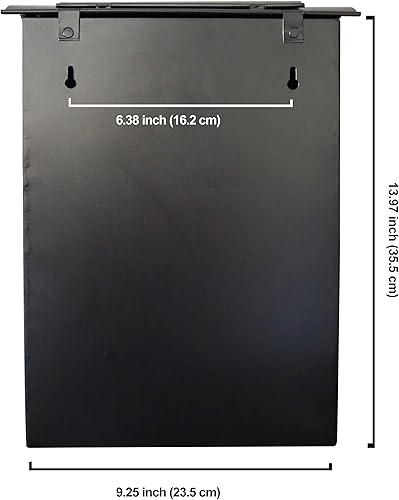 Miniatura 10 de NACH Buzón con bloqueo, 13.9 x 3.93 x 10.6 pulgadas, buzón negro con cerradura, soporte de pared para buzón colgante - El buzón con cerradura Emily