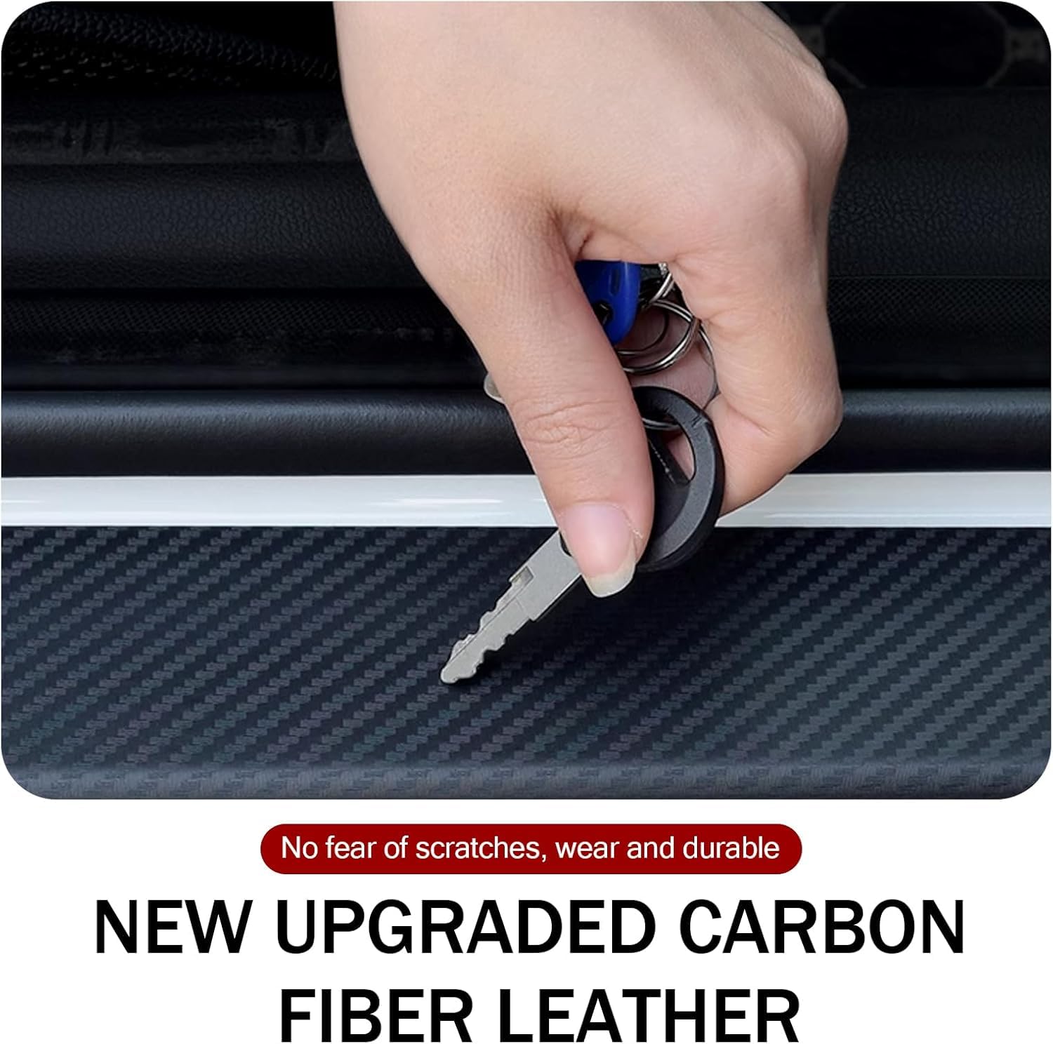 5 Pezzi Battitacco Adesivi Soglie Porte, Fibra di Carbonio Battitacco per Auto per Mercedes GLC X254, Adesivi Soglia Autoadesive Nero, Car Accessori