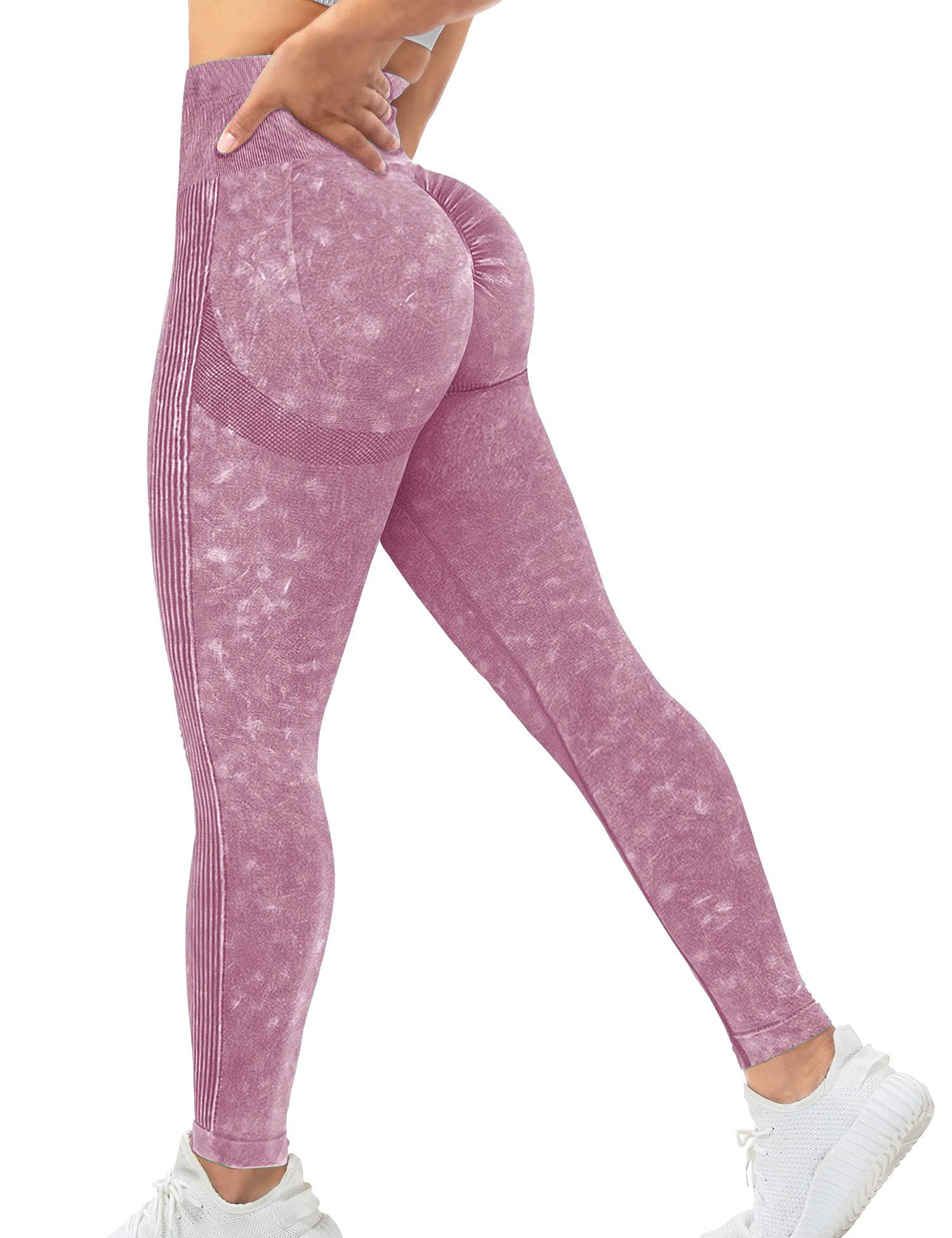 Vozobi Tiktok Trending Leggings Women's High Waist Smile Contour Booty Leggings Scrunch Butt Lift Workout Seamless Yoga Pants — view 72