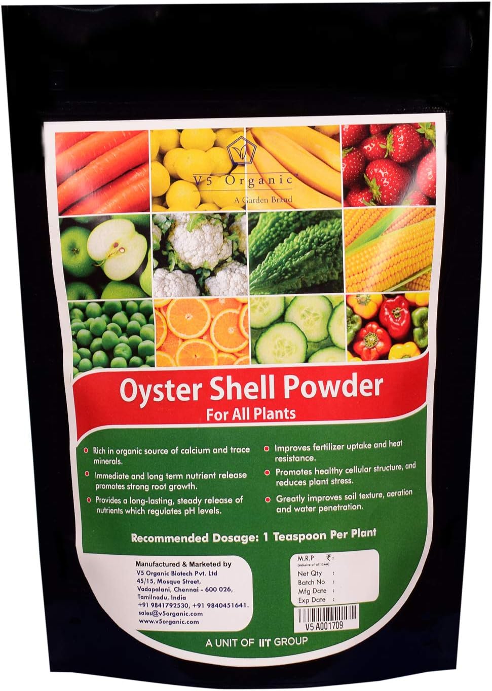 Oyster Shell Powder Fertilizer, Organic Source of Calcium and Trace Minerals for Plants, 100% Organic Fertilizer, Ideal for All Plants (400 g)