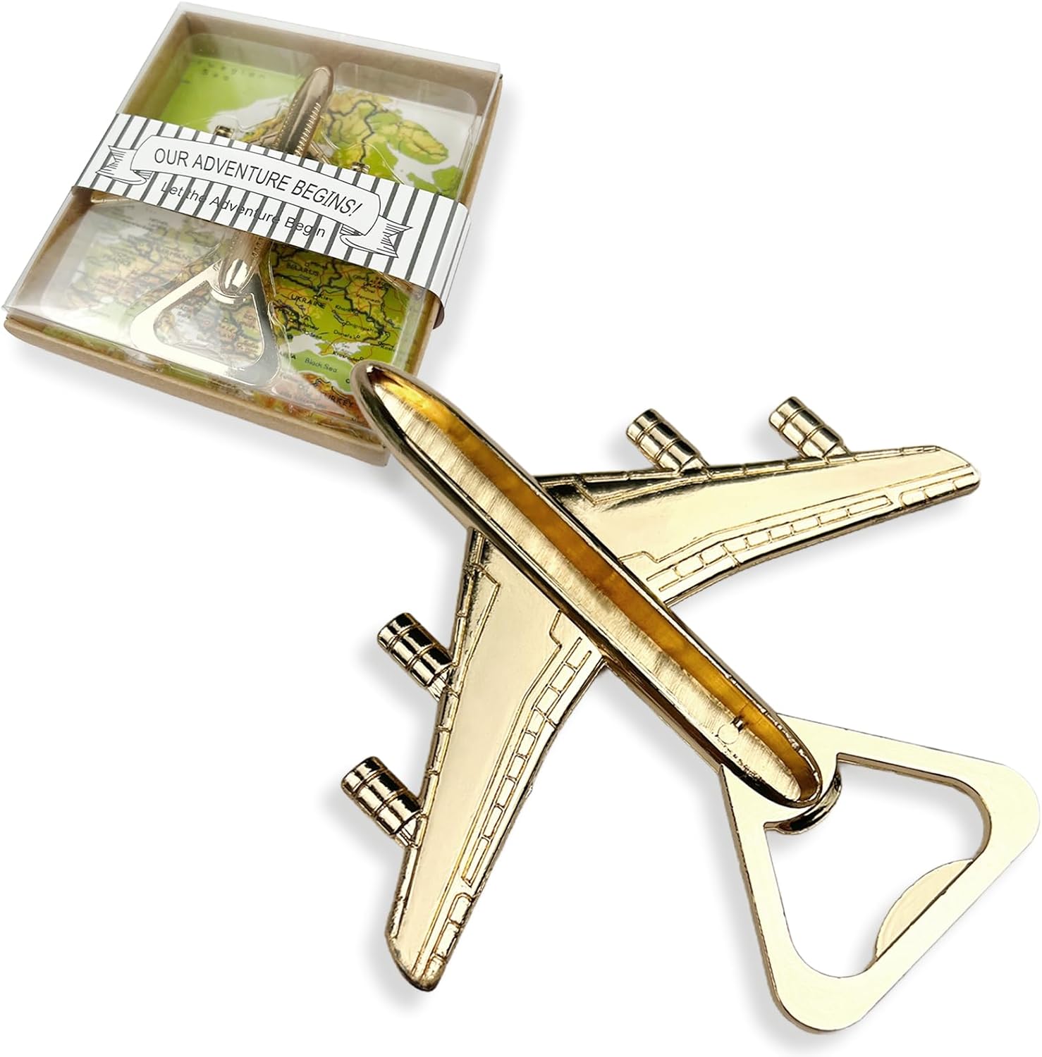 Airplane-Themed Bottle Opener Gift Set, Aviation-Inspired Plane Beer Opener with Gift Box, Ideal Travel, Wedding and Pilot Gift