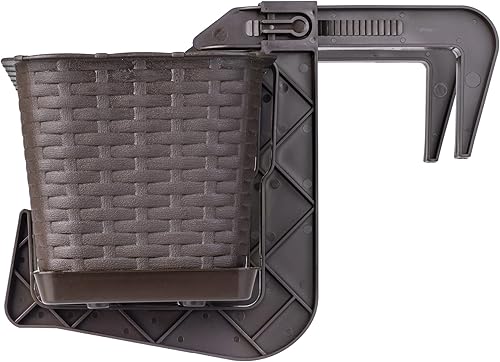 Miniatura 3 de Dunes - Soporte de riel ajustable para macetero de ajuste universal, para balcón, valla (para barandillas de x-x), paquete de 2 unidades (gris claro)