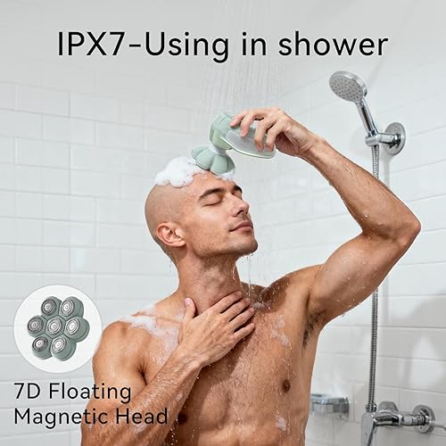 Miniatura 2 de Maquinilla de afeitar eléctrica 3 en 1, afeitadora de pelo púbico para hombres y mujeres, recortadora de barba, kit de aseo para hombres calvos,