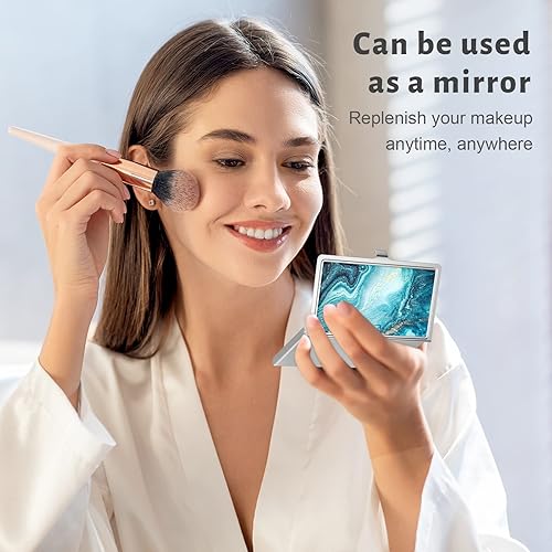 Miniatura 6 de Rouidr Titular de la tarjeta de visita, Caja de la tarjeta de visita pequeña, Organizador de tarjetas de visita de metal delgado, Cartera del