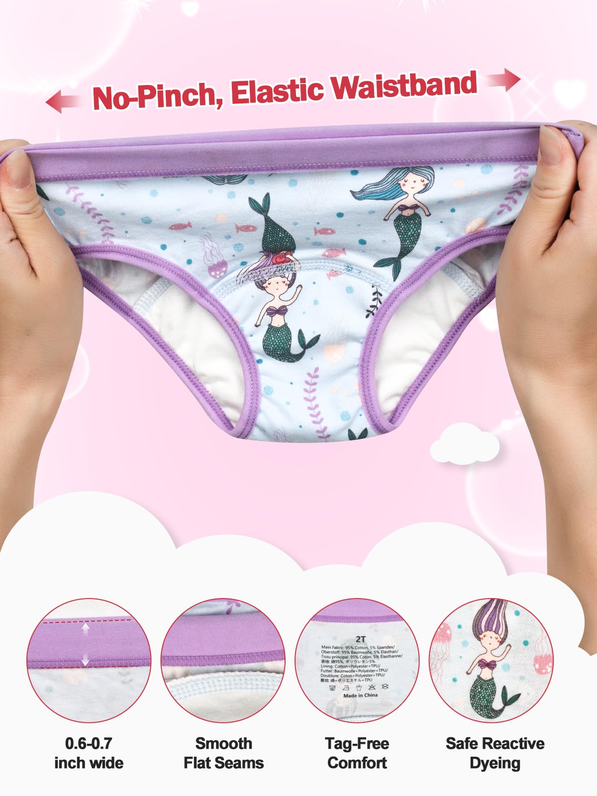 MOEMOE BABY Pantaloni da allenamento in stile boxer, lavabili e riutilizzabili, per ragazzi e ragazze, 2-6 anni
