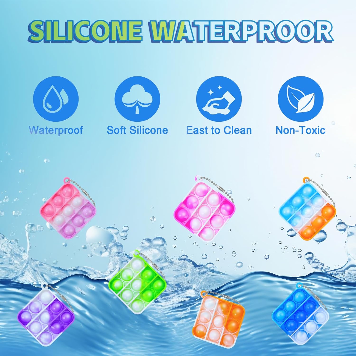 72 Pcs Kids Party Favors Pop Fidget Keychain lt Mini Fidget Toys Bulk for Kids Goodie Bag Stuffers Classroom Prizes It Bubbles Poppers Students Bulk Toys