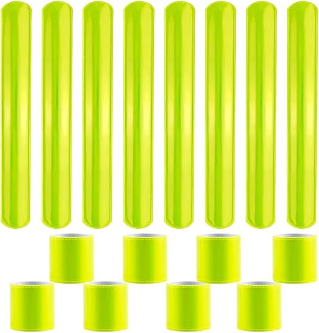 Bandas Reflectantes 16 Piezas de Bandas Reflectantes para Correr, Pulseras Deportivas Reflectantes para Brazos y Tobillos, Banda Luminosa/Cintas Reflectantes para Deportes al Aire Libre/Ciclismo