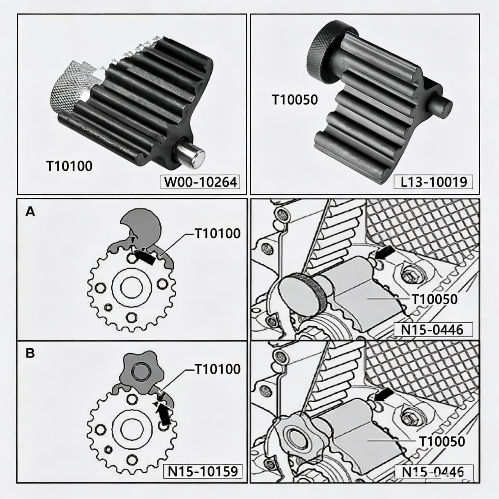 Compatible Con Ford Para Galaxy 2000-2005 2006 1.2 1.4 1.9 2.0 Para TDI Kit De Herramientas De Bloqueo De Ajuste De Sincronización Del Árbol De Levas Del Motor Herramienta De Bloqueo