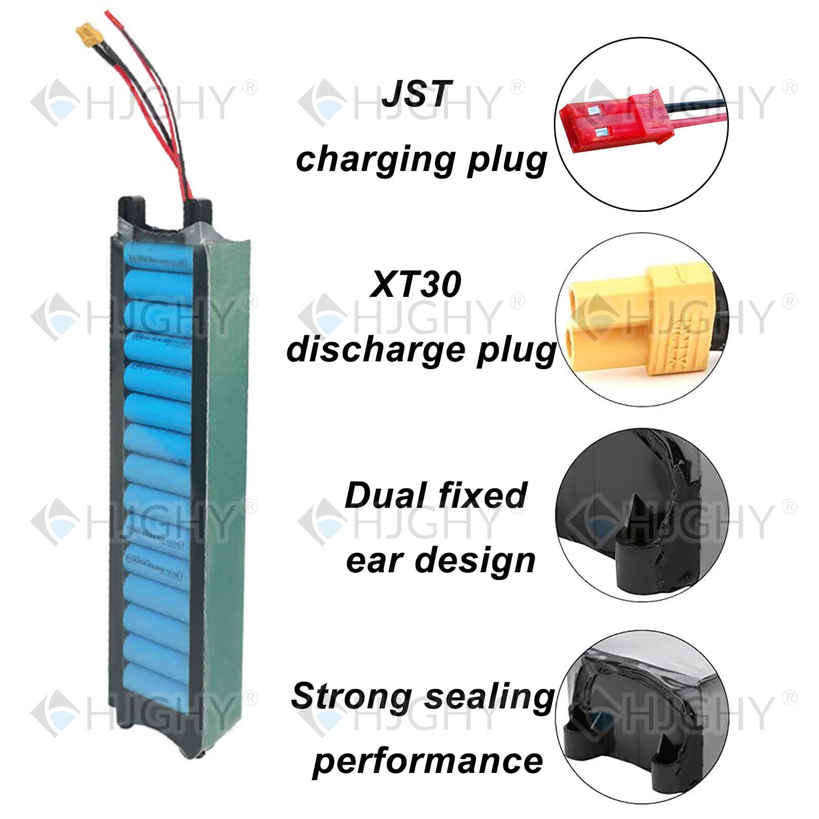 Batteria per Monopattino Elettrico M365 36V 10.4Ah 5.2Ah 6.6Ah 7.8Ah Pacco Batteria per Hoverboard 36 Volt Batterie al Litio di Ricambio con connettore XT30+JST