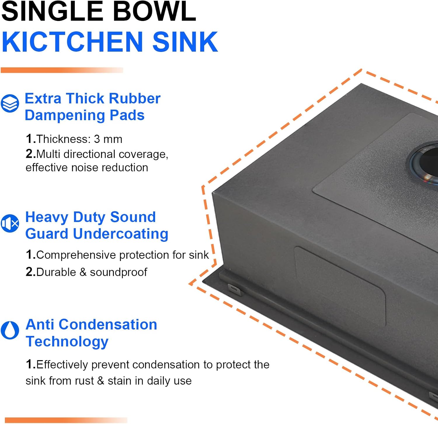 Drop In Kitchen Sink 25x22, Top Mount Brushed Nickel RV Laundry Utility Topmount 16 Gauge Stainless Steel Deep Single Bowl Small Topmount Kitchen Laundry Sink