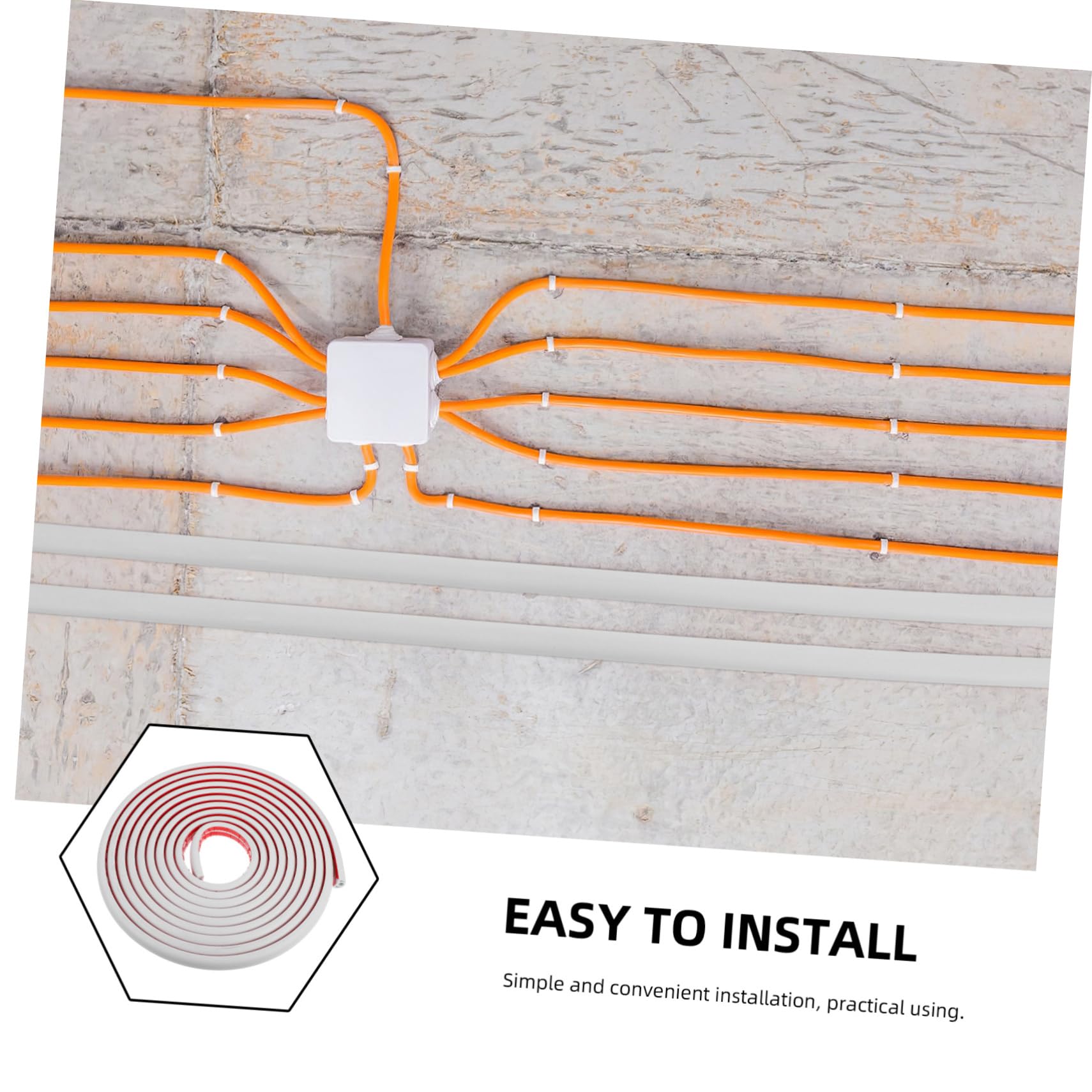 Canaleta de Cables de PVC Blanco Autoadhesiva para Suelo