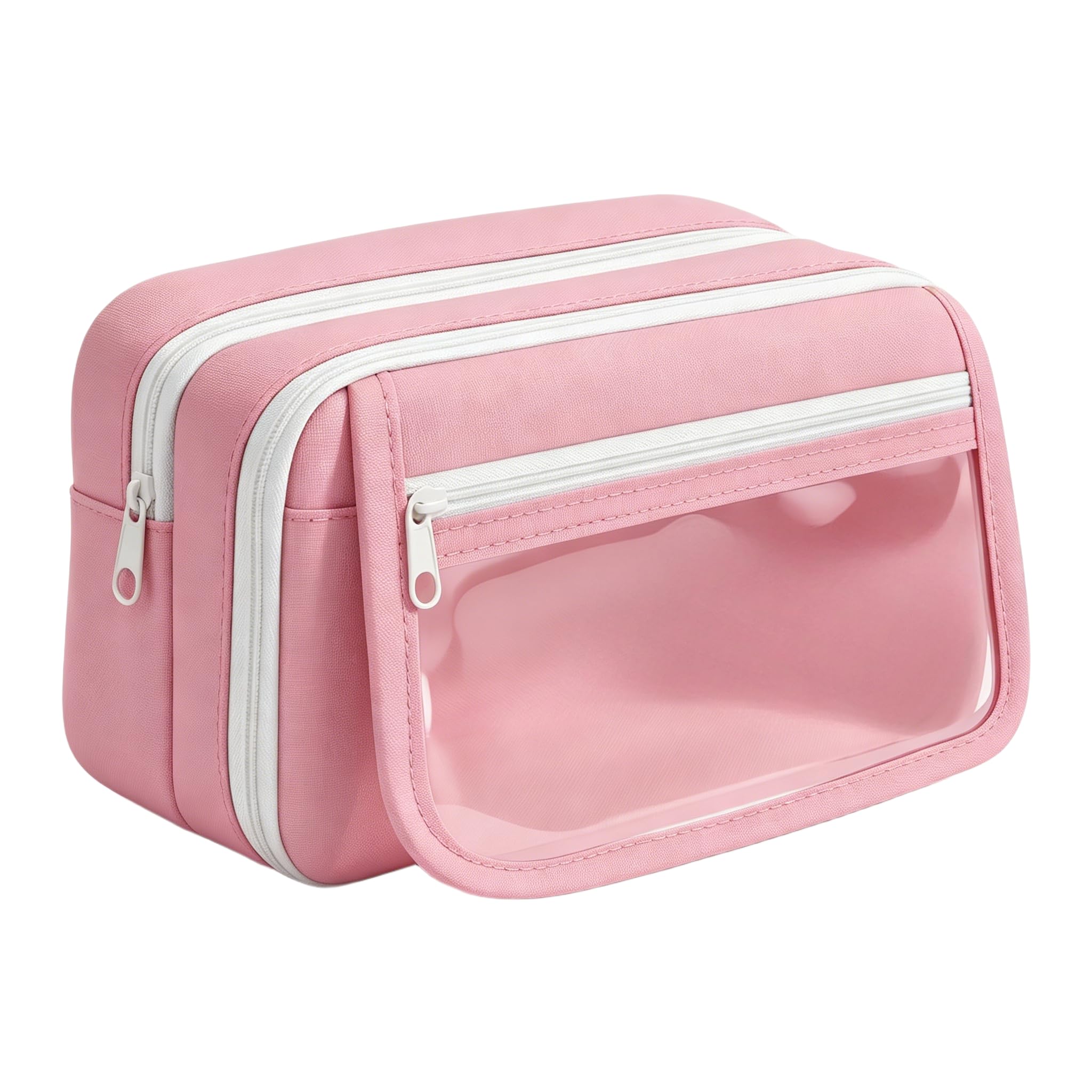 ZJEEACO Large Pencil Case for Girls, School Cute Pink Pencil Cases with 4 Compartments, Big Stationery Pen Pouch Organiser with Zipper for Office College School Teen Teenage Adults Girl Women