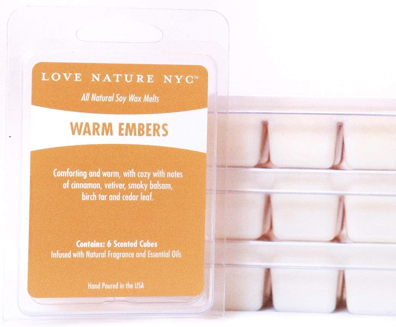 All Natural Soy Wax Melts, (3 Pack), Warm Embers Scented, Non-Toxic, 18 Cubes Total, For use in Tea Light or Flameless Plug In Electric Fragrance Warmers for Tarts, Oils and Candle Wax.