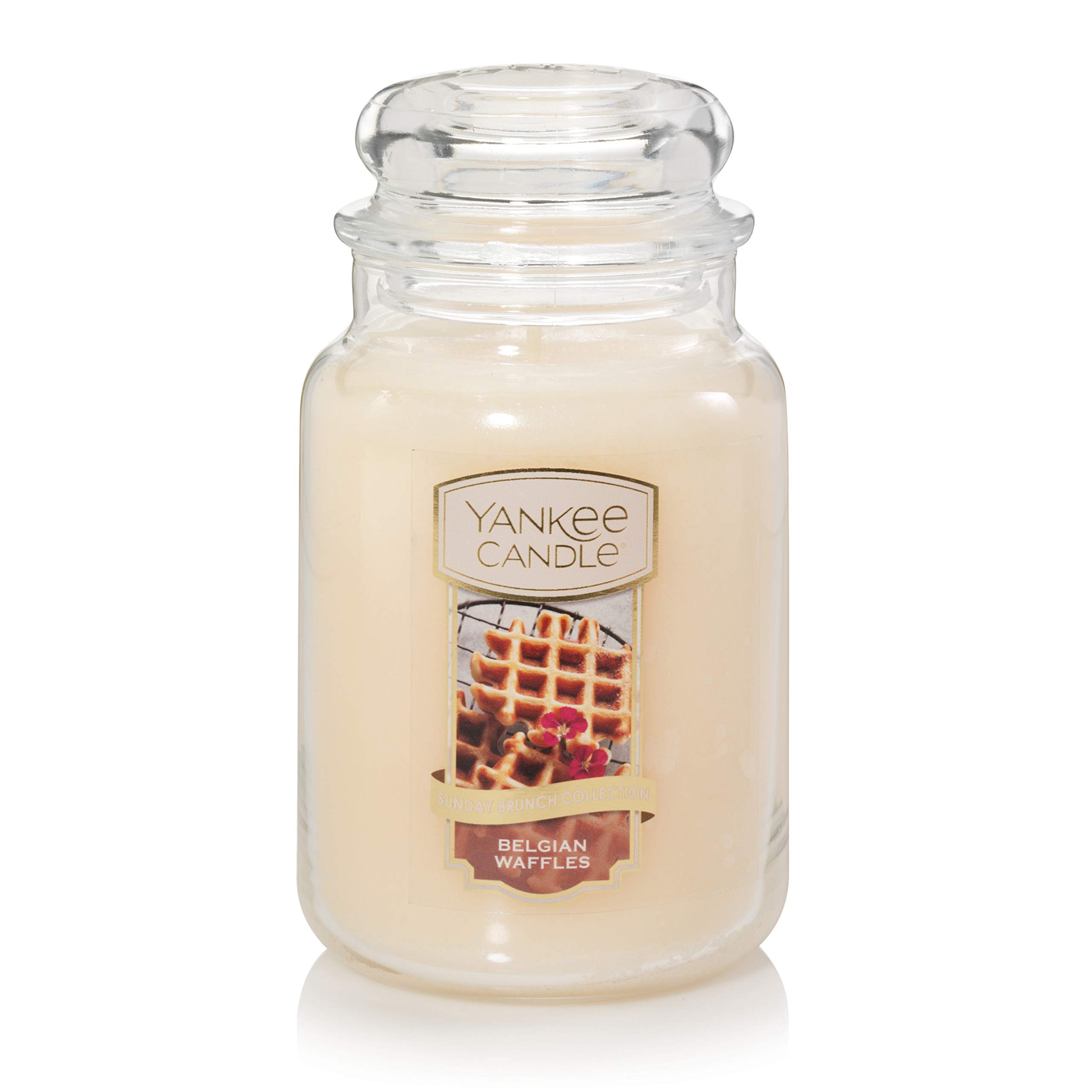 Yankee Candle Belgian Waffles Scented, Classic 22oz Large Jar Single Wick Candle, Over 110 Hours of Burn Time