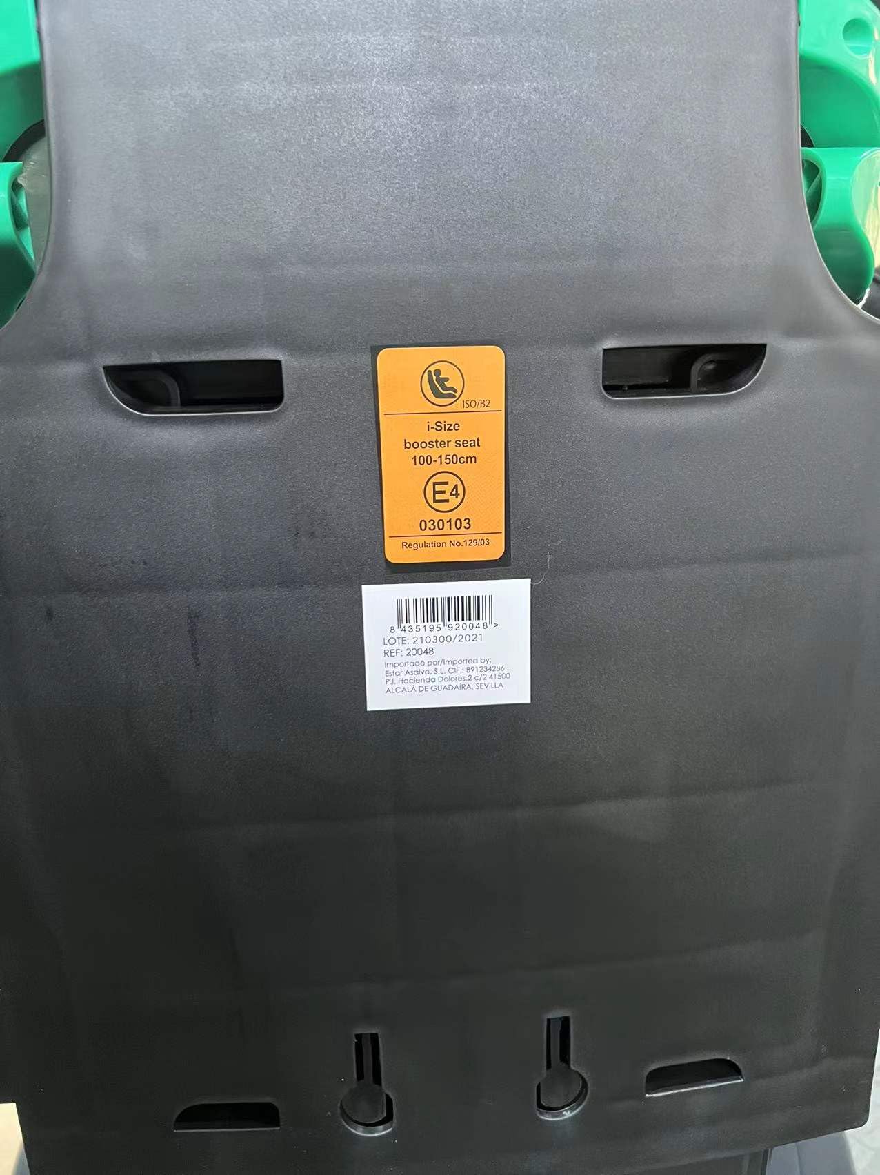 Silla de coche i-Size Isofix 100-150 cm | Homologada ECE R129, protección lateral y cervical, reposacabezas 21 cm, respaldo plegable, alas abatibles | Poe Fix Negra Asalvo