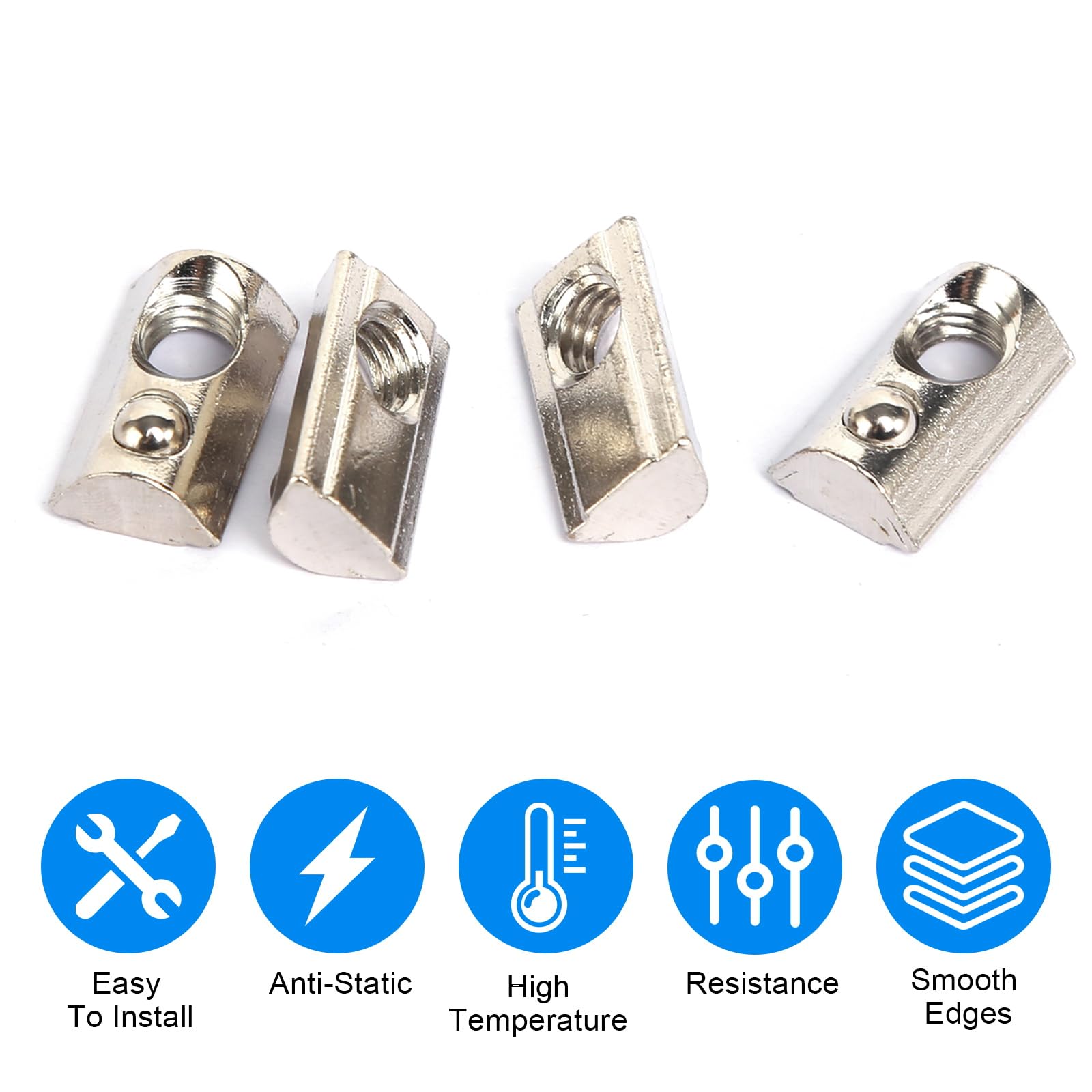 Nutensteine M8, 30 Stück Nutensteine mit kugel Nut 8, 40 Serie  