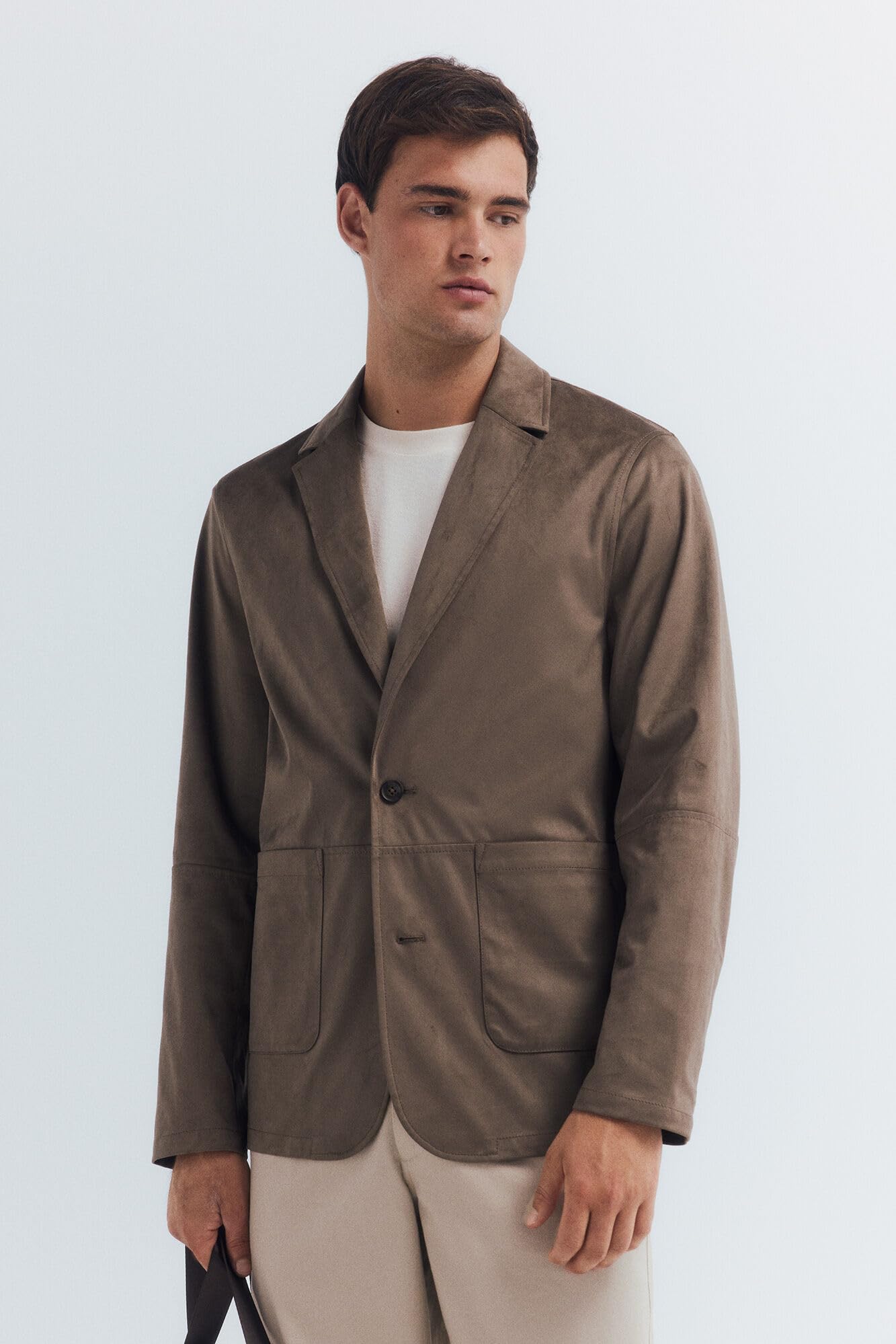 SPRINGFIELD Blazer Suede Double-Breasted and Regular Fit. 92% Polyester Blazer De Ante Hombre