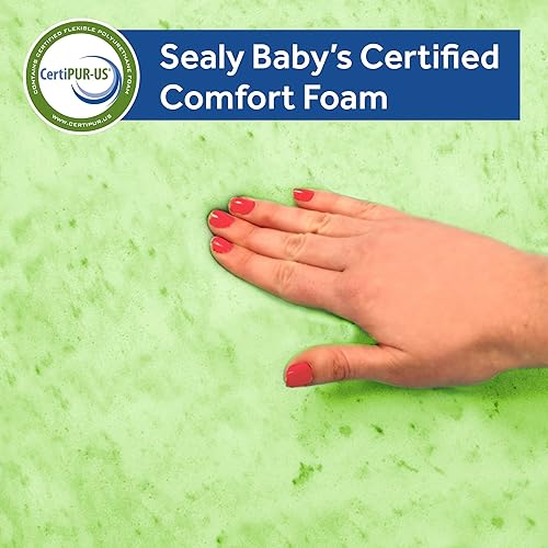 Miniatura 10 de Sealy Posture Perfect - Colchón impermeable de 2 etapas para cuna y colchón para cama de bebé, espuma viscoelástica híbrida y 150 bobinas de alta