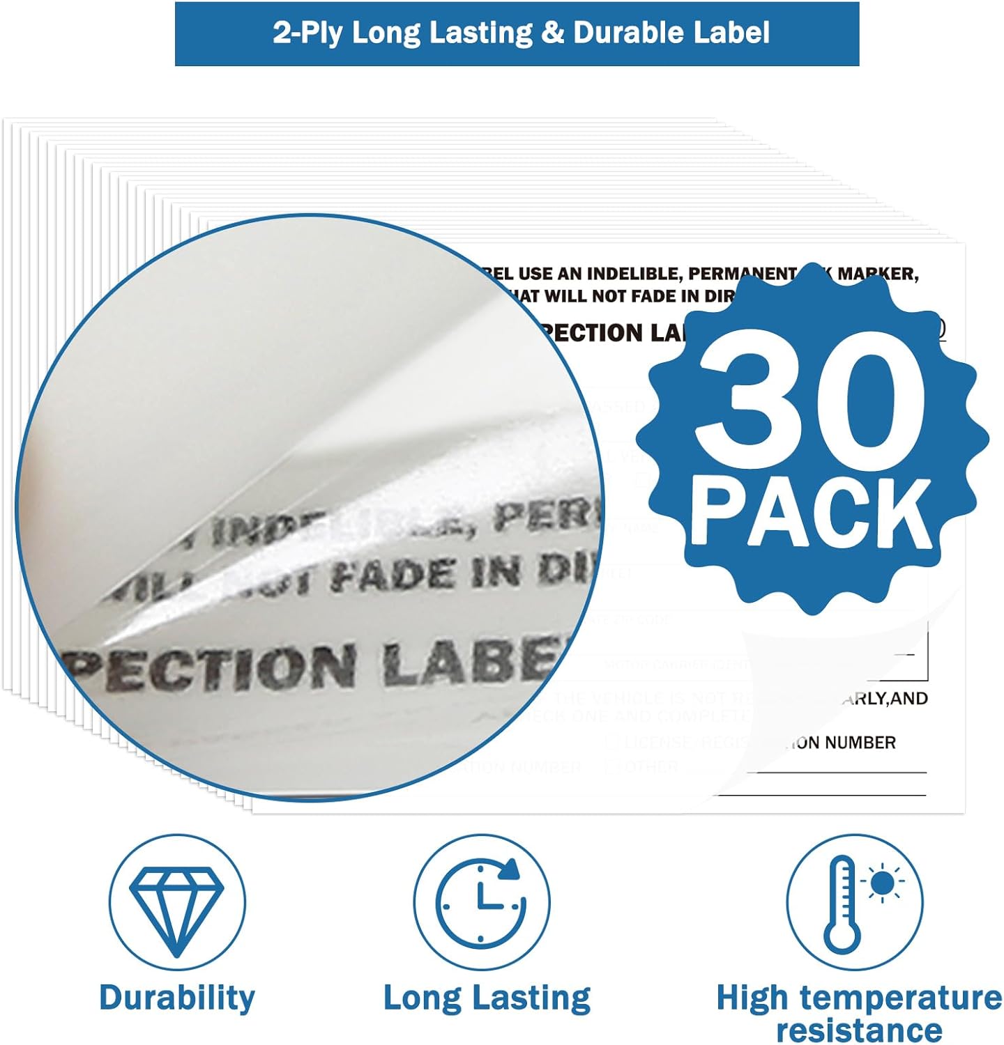 PUNCHMAN 30 Set 2-in-1 Form and Lable Keep Track Organization Kit - 30-Pk 3-Ply Carbonless Record Forms with Hardboard & 30-Pk 2-Ply Adhesive Labels for File Tracking & Management