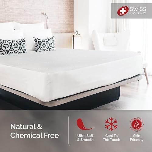 Miniatura 2 de Protector de colchón 100% impermeable tamaño Queen – Funda de colchón Tencel | Naturalmente refrescante, transpirable y silencioso | Sábana bajera