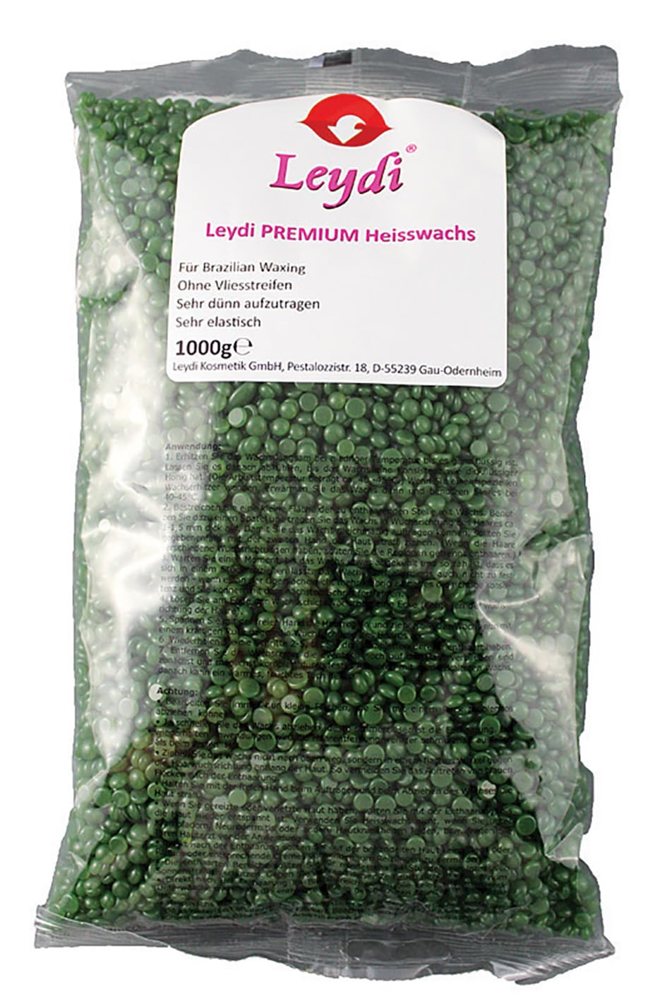 Leydi Brazilian Waxing Set Basic Azulen – Elektrischer Wachserhitzer mit 1000g Heißwachsperlen – Waxing Set für Zuhause – Inkl. Spatelset – Für Intim, Körper & Gesicht