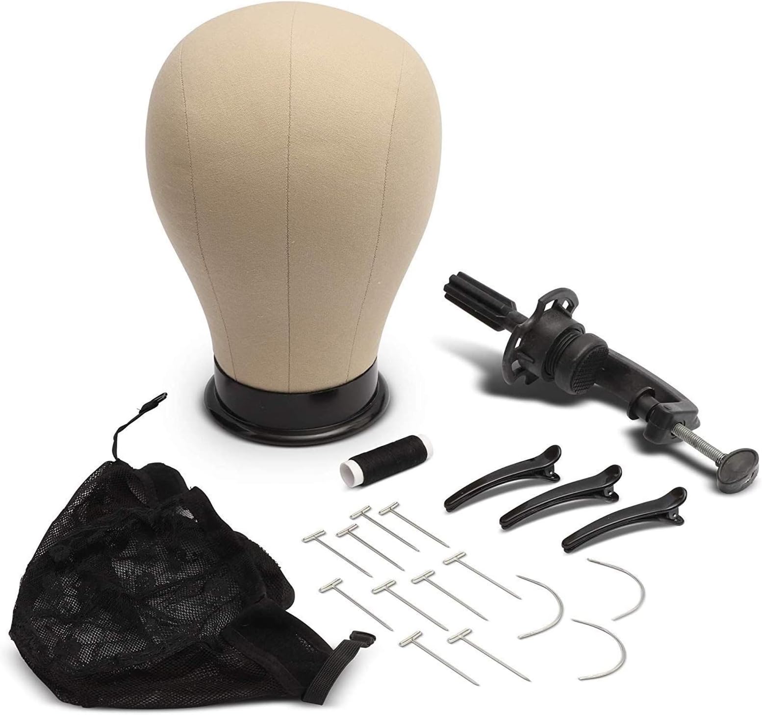 Bright Creations Cork Canvas Head Block Set – Wig Display and Accessories – 23 inches