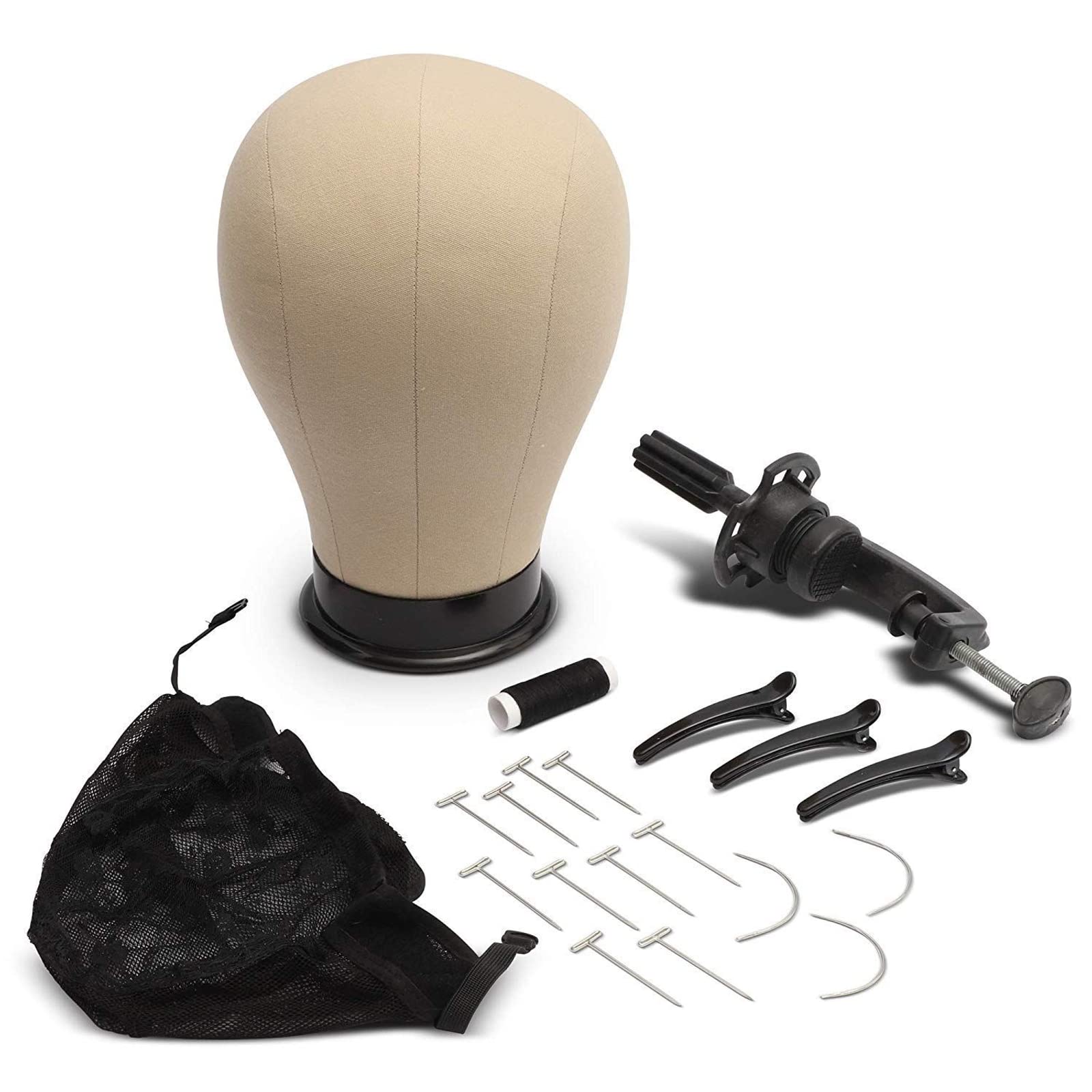 Bright Creations Cork Canvas Head Block Set – Wig Display and Accessories – 23 inches