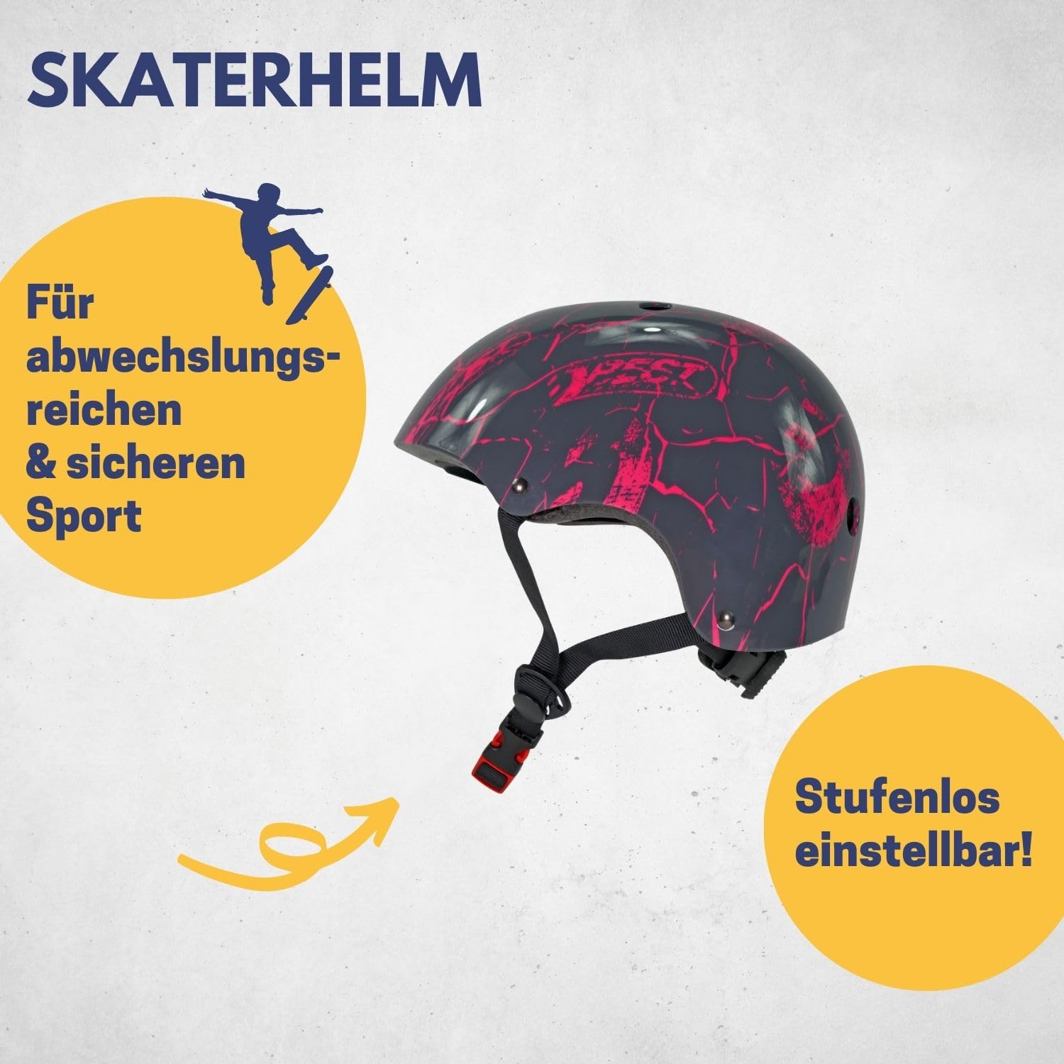 Best Sporting Skaterhelm I hochwertiger Fahrradhelm I Stabiler & stylischer Helm für Kinder, Jugendliche und Erwachsene I stufenlos größenverstellbarer Skatehelm in blau oder pink