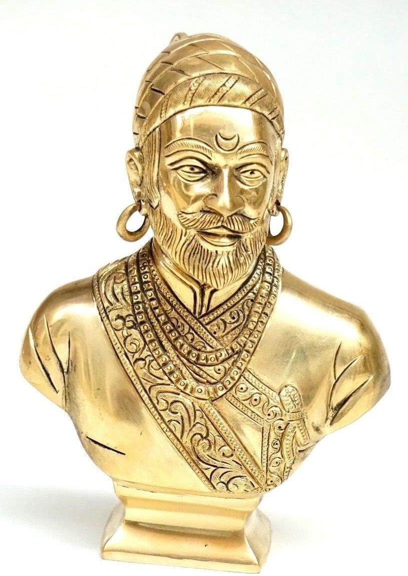 MohanJodero Elegant Brass Chatrapati Shivaji Maharaj Statue