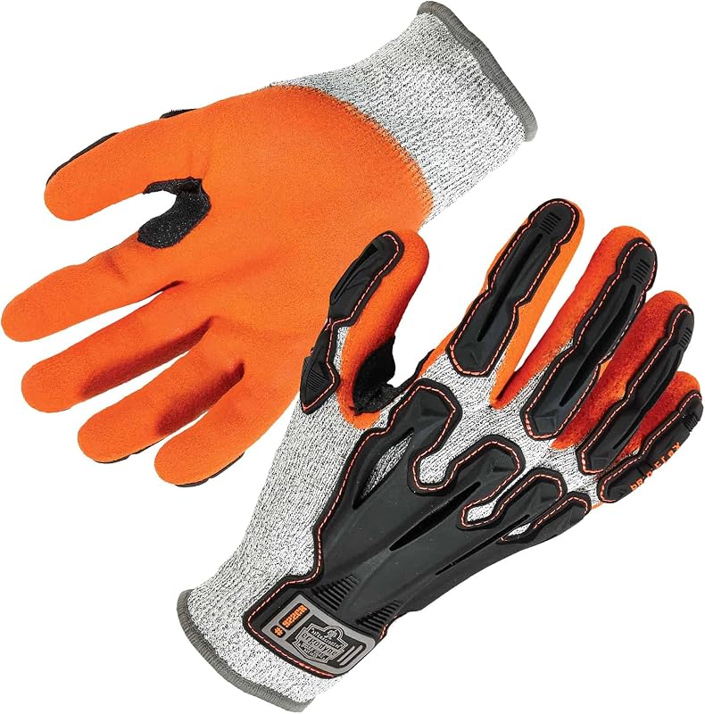 Ergodyne Nitrile Dipped Work Gloves, Cut Resistant, Cut Level A3, Back Hand Impact Protection, Ergodyne ProFlex 922CR, Gray, Extra Large
