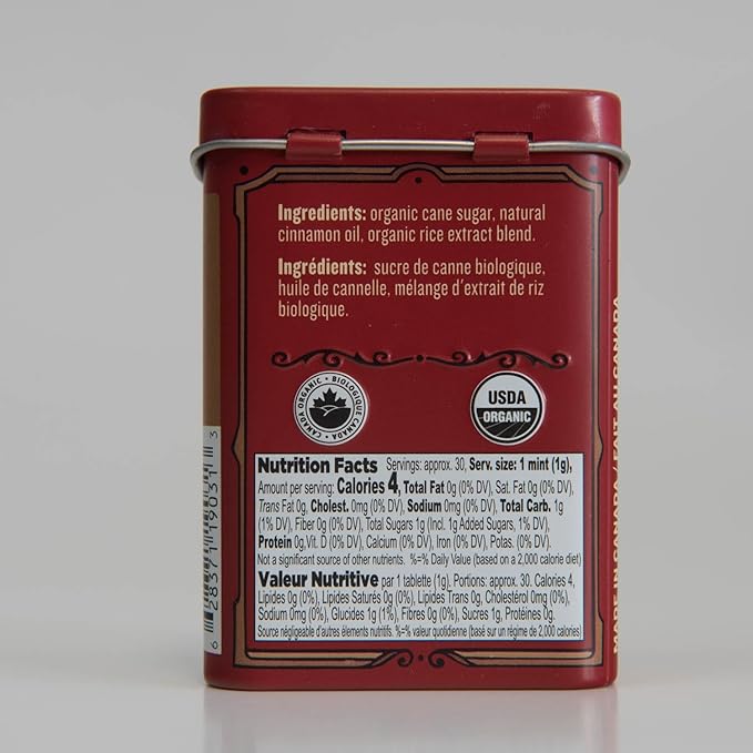 Clawhammer Menta Orgánica USDA, Sin Gluten, Non-GMO, Kosher - Hot Cinnamon, Lata 30 Unidades miniatura 2