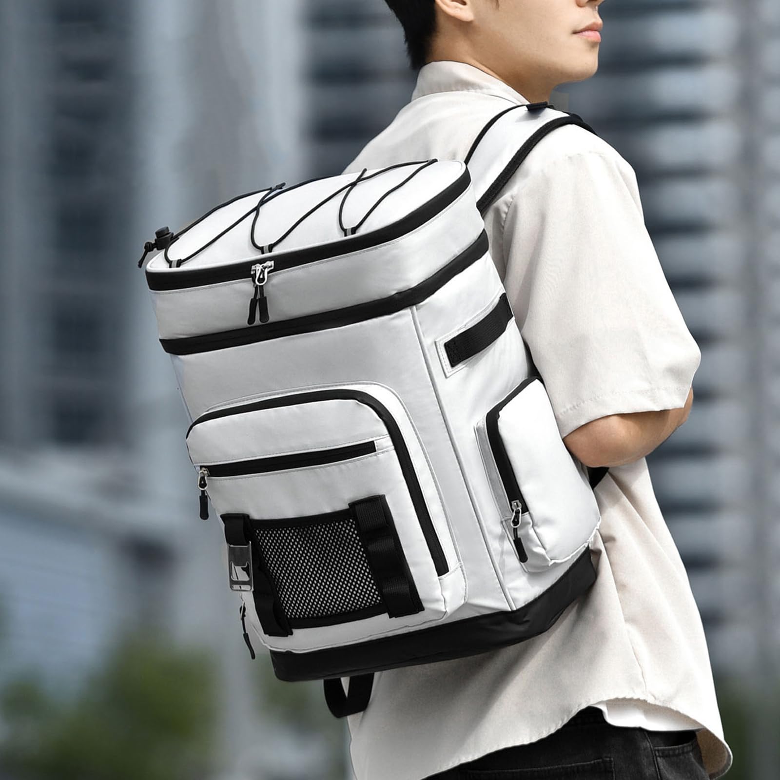 Pratico zaino a controllo della temperatura con tasche ad accesso rapido e apertura integrata per attività di viaggio, zaino da escursionismo