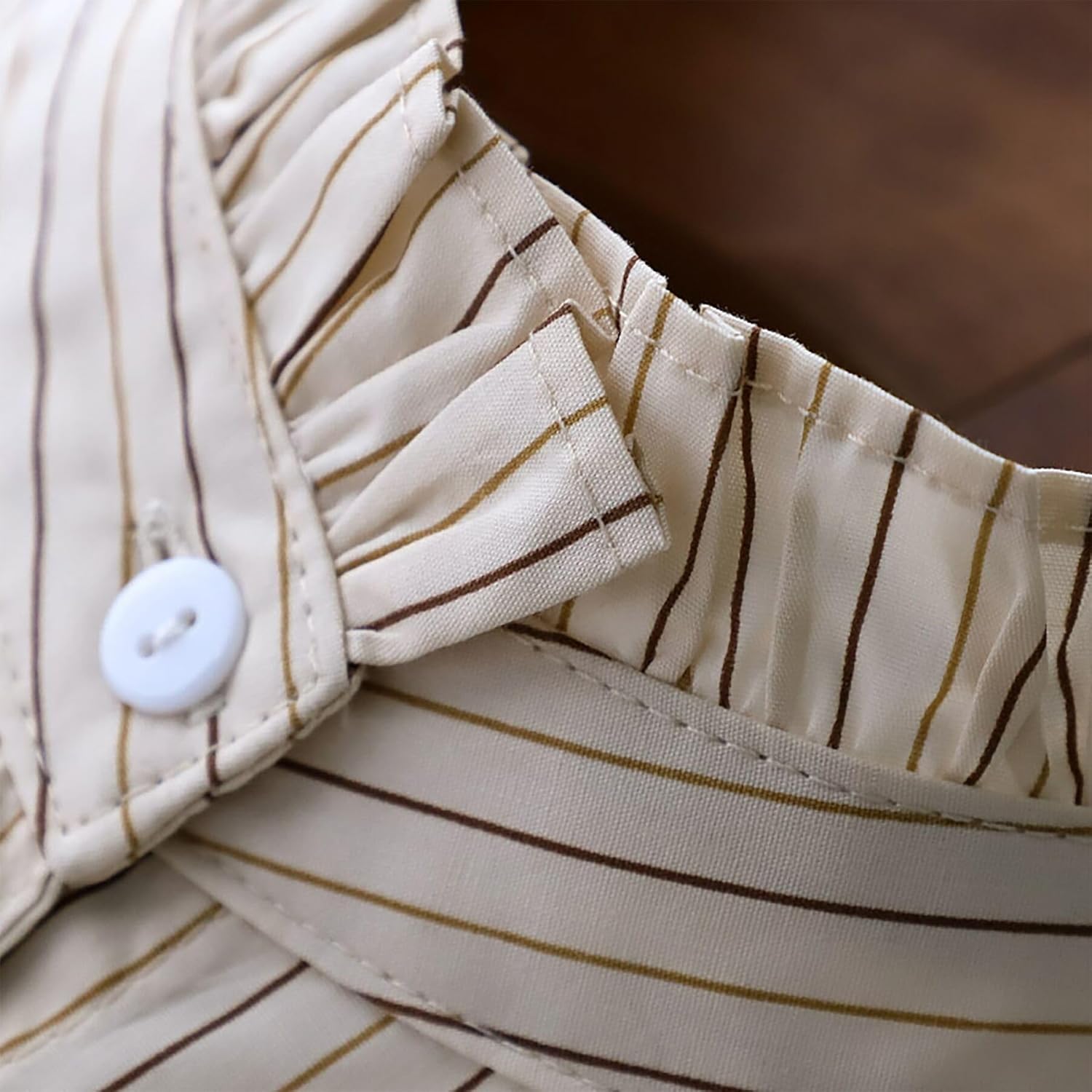 NIDMIDO Women Ruffle Mock Neck Detachable Half Blouse Shirts Fake Collar Dickey Collar Faux False Collar for Girls - Image 4