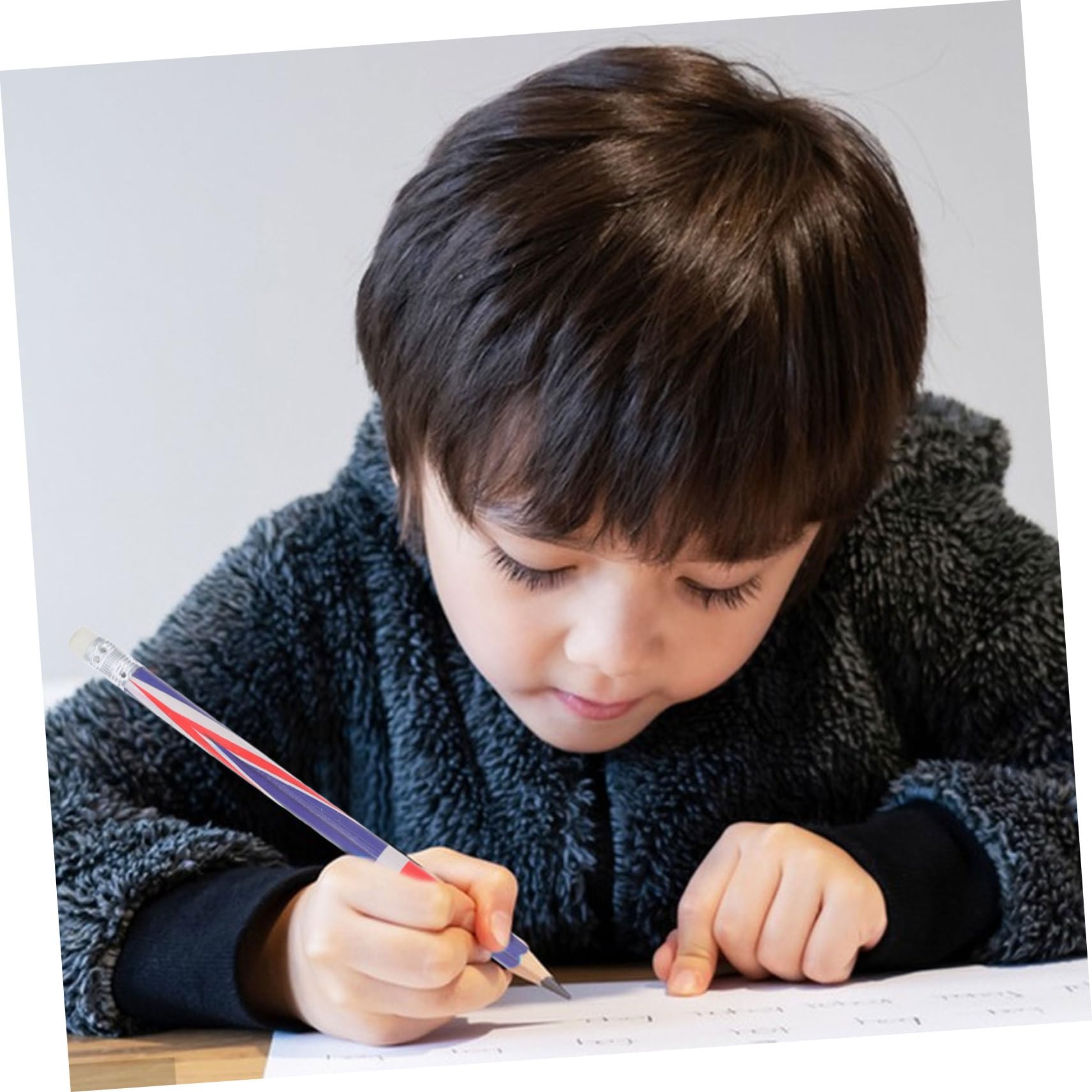 SOIMISS 120 Pezzi Matite in Legno con Motivo Bandiera Inglese Matite Portatili Resistenti per Scuola Ufficio e Feste Patriottiche Completo per Scrittura e Disegno