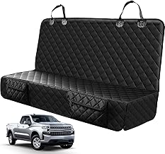 PETICON Dog Car Seat Covers for Ford f150/Ram1500/Nissan Frontier/Toyota Tacoma/GMC Canyon/Silverado, Waterproof Pet Back Seat Cover for Trucks, Scratchproof Nonslip Durable Rear Seat Cover for Dogs