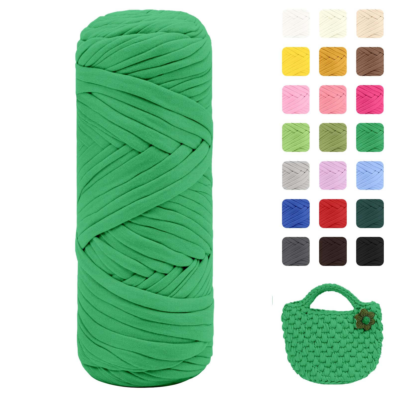 Maxee 400g T-Shirt Garn – 2 er Pack (je 200g/75m), Weiches Beilaufgarn zum Häkeln & Stricken – Farbintensiv & pflegeleicht, Ideal für Häkeltaschen/Körbe/Teppiche DIY Projekte, Handarbeiten und Deko