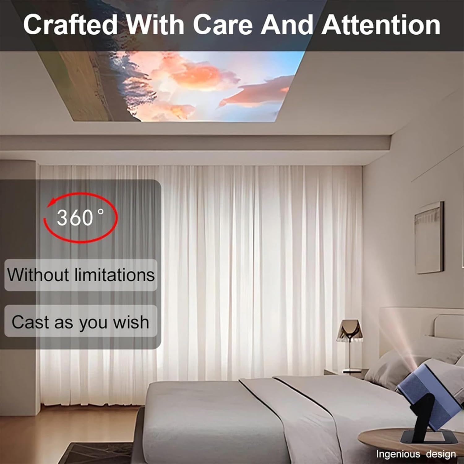High Strength Projector Mount 360 Degree Rotating Function and Aesthetic for Multiple Space Projector Mounting