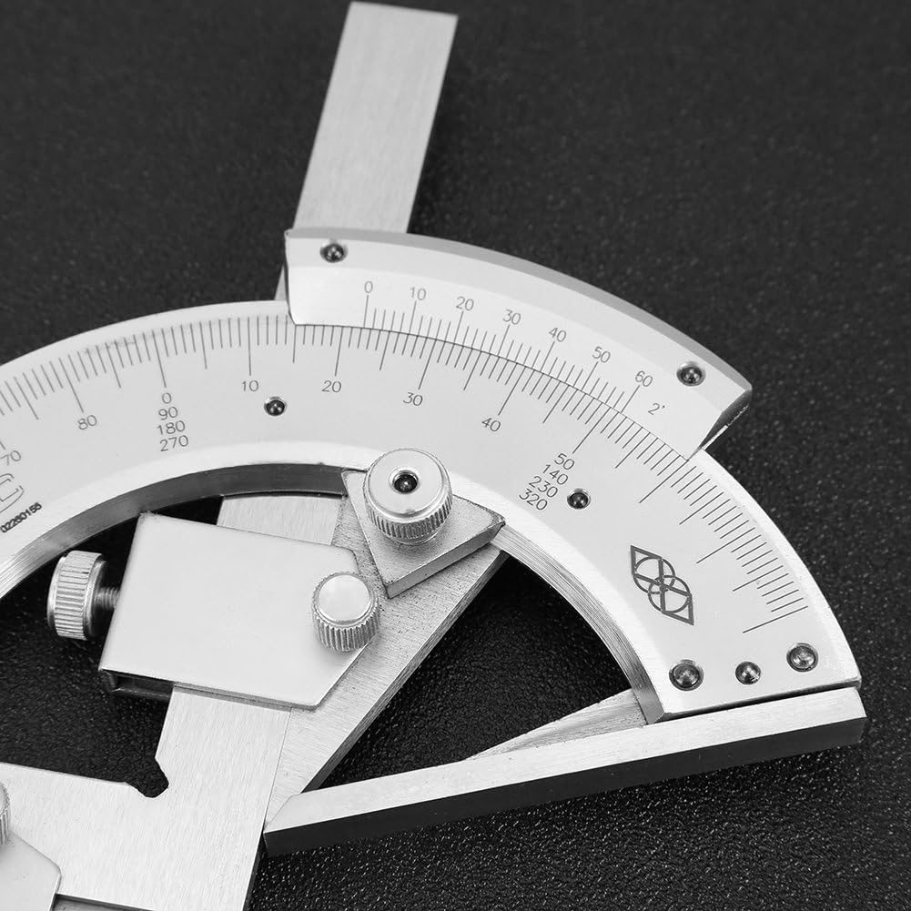 Walfront Universal Carbon Steel Vernier Bevel Protractor 0-320° Exactness Angle Measuring Ruler Tools for Woodworking/Carpenter/Construction Carbon Steel DIY Accuracy 0.02