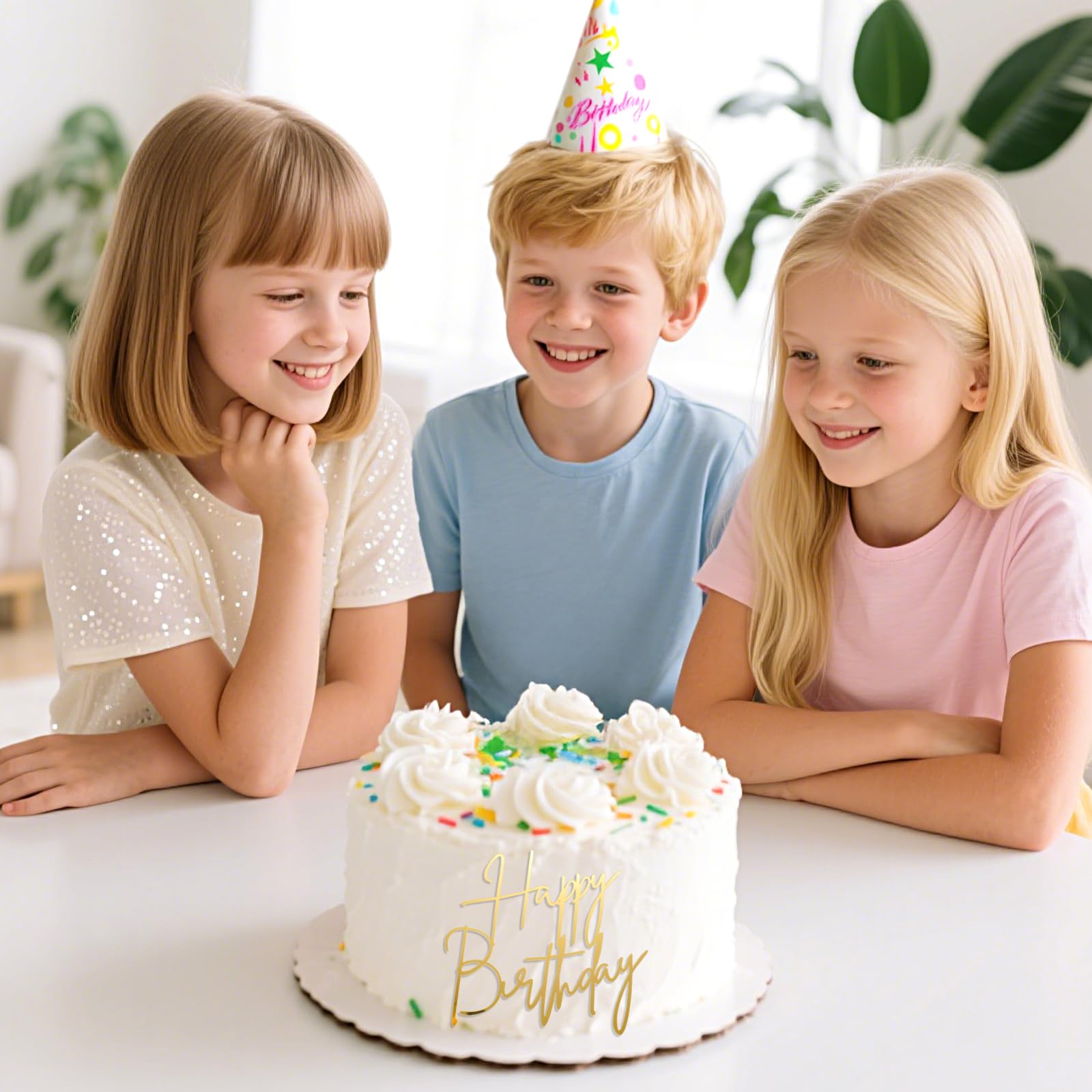 Gold Happy Birthday Cake Topper - Sparkle & Shine! -4 Gold Happy Birthday Cake Topper - Sparkle & Shine! -4