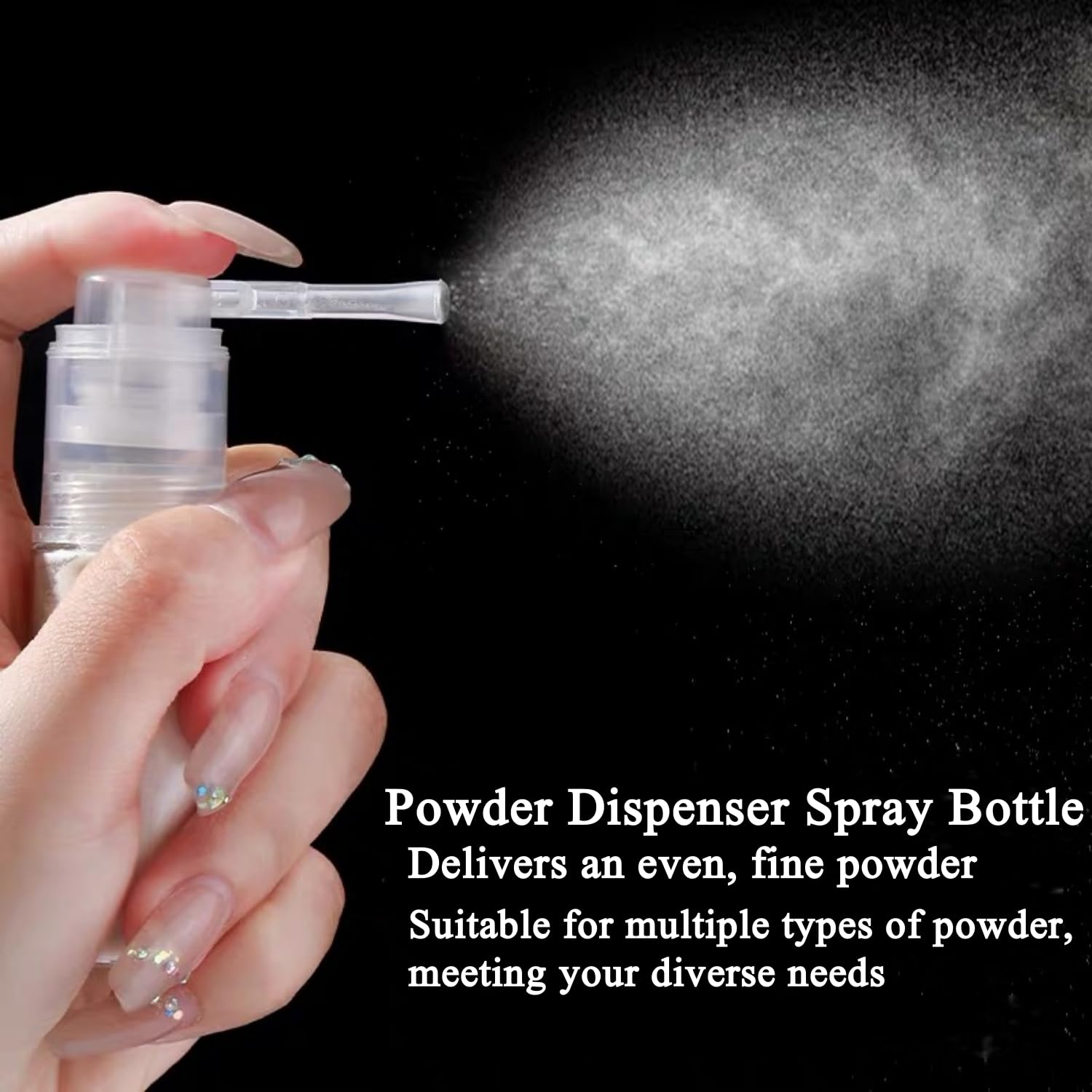 Alfven Botella pulverizadora de polvo seco, 14 ml + 35 ml, pulverizadores de purpurina pulverizadores de purpurina transparentes para tartas, manualidades, álbumes de recortes
