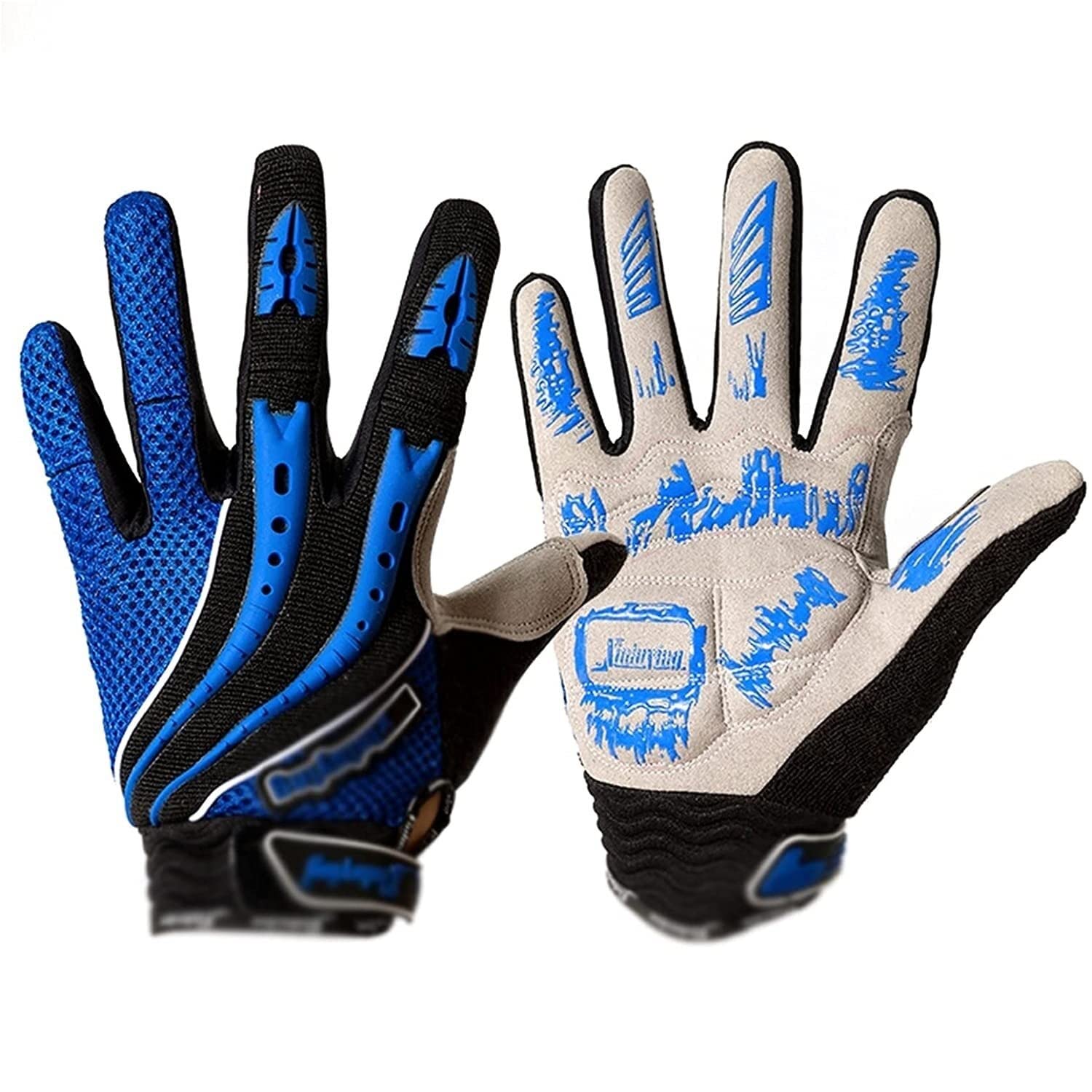 Guanti Bici Guanti da Ciclismo Guanti Da Bici Da Strada MTB Autunno Primavera Pad Guanti Da Bicicletta Antiurto Arrampicata All'aperto Guanti per Bicicletta Guanti da Moto ( Color : Blue , Size : M )