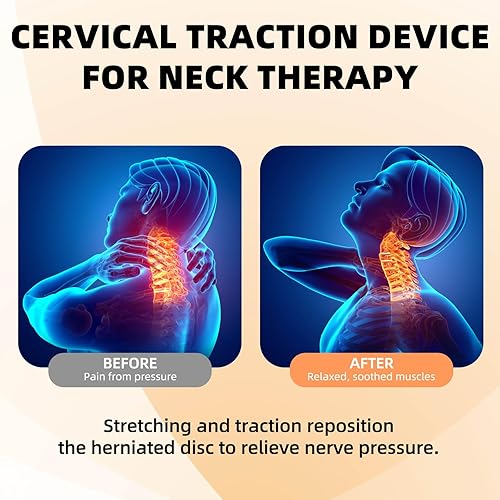 Miniatura 4 de Dispositivo de tracción cervical para el cuello, dispositivos de descompresión de cuello para alivio del dolor de cuello y tensión muscular,